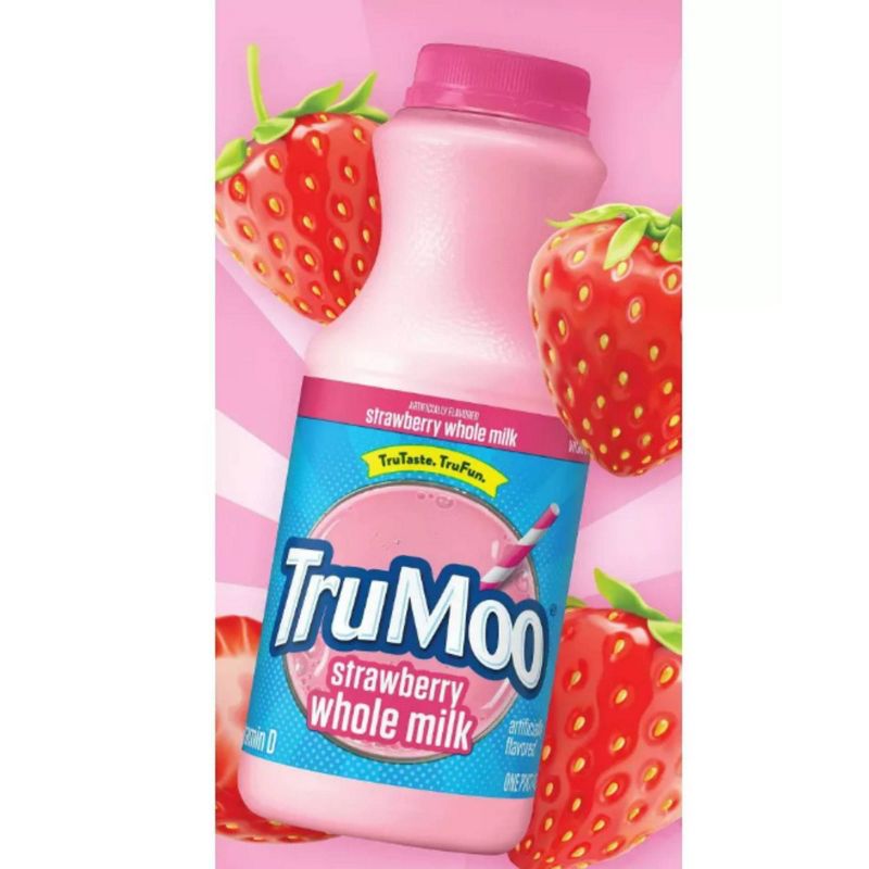 TruMoo Strawberry Whole Milk - 1pt, 3 of 9