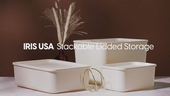 IRIS USA Plastic Modular Stackable Lidded Basket Storage Organizer Bins, 2 of 9, play video