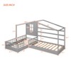 Twin Size Wood House Bed with Fence and Slatted Frame - 4 of 4