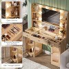 Petrimins 43"W Makeup Vanity Table with Mirror and 3 Modes Lights, Charging Station, Drawers & Cabinets, Vanity Desk for Bedroom (Multicolor) - 3 of 4