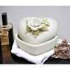 Kevins Gift Shoppe Small Ceramic Heart with Rose Flower Jewelry Box - image 3 of 3