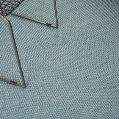Aqua Solstice Flat Woven 4' x 6' Reversible Outdoor Rug