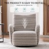Racxily 360° Swivel Leisure Chair - Modern Style, Sand-Rimmed Striped Fabric & Metal Bracket,Durable, Ideal for Living Room/Bedroom/Study,yellow - 4 of 4