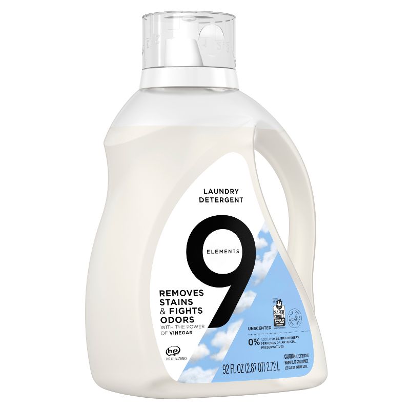 9 Elements Unscented Laundry Detergent - 92 fl oz, 2 of 4