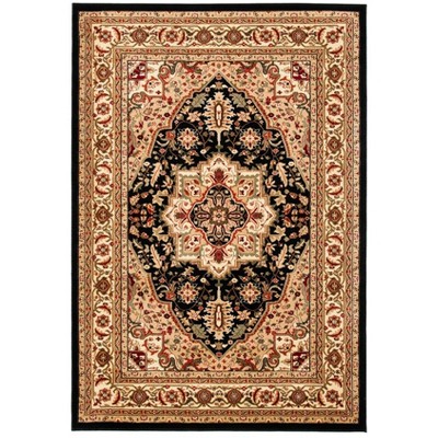 Lyndhurst Black and Beige Synthetic 8' x 10' Area Rug