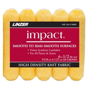Linzer Impact Synthetic Lambskin 6 in. W X 1/2 in. Mini Paint Roller Cover 5 pk (Case of 6) - 1 of 1