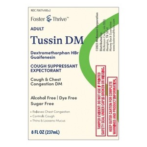 Foster & Thrive Adult Tussin DM Liquid Sugar-Free 8 Oz - 1 of 3