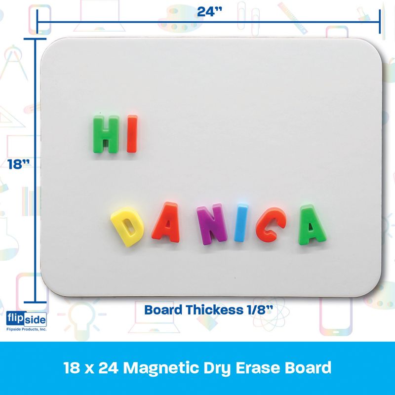 Flipside Products Magnetic Dry Erase Board, 18" x 24", 4 of 5