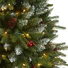 6ft. Snow Tipped Spruce Artificial Christmas Tree with Frosted Berries, Pinecones & 300 Clear LED Lights – Winter X-Mas Tree - 4 of 4