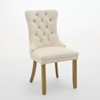 Gulches 2-Piece Dining Chairs - Milky White Velvet, Golden Solid Wood Legs with Nailhead Trim, High-End Modern Dining Seats - 3 of 4