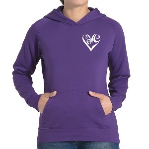 LA Pop Art Script Heart - Women's Word Art Hooded Sweatshirt - 1 of 4