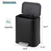 Slim Bathroom Trash Can, Stainless Steel Step-On Garbage Bin with Soft-Close Lid & Removable Inner Bucket, Narrow Recycle Bin for Kitchen必填 - 2 of 4