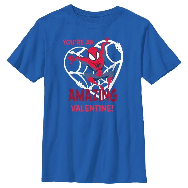 Boy's Marvel Spider-Man Amazing Valentine T-Shirt, 1 of 6
