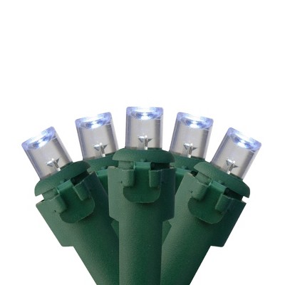 Northlight 50 Battery Operated Pure White LED Wide Angle Christmas Lights - 23.5 ft Green Wire