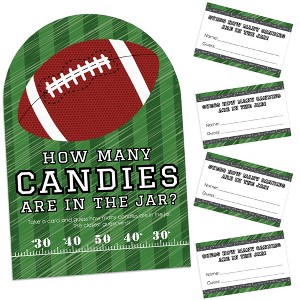 Big Dot of Happiness End Zone - Football - How Many Candies Baby Shower or Birthday Party Game - 1 Stand and 40 Cards - Candy Guessing Game - 1 of 4