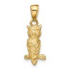 Black Bow Jewelry 14k Yellow Gold Small 3D Owl Pendant - 3 of 4