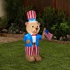Gemmy Airblown Inflatable Patriotic Teddy Bear, 4 ft Tall, Blue - 2 of 3