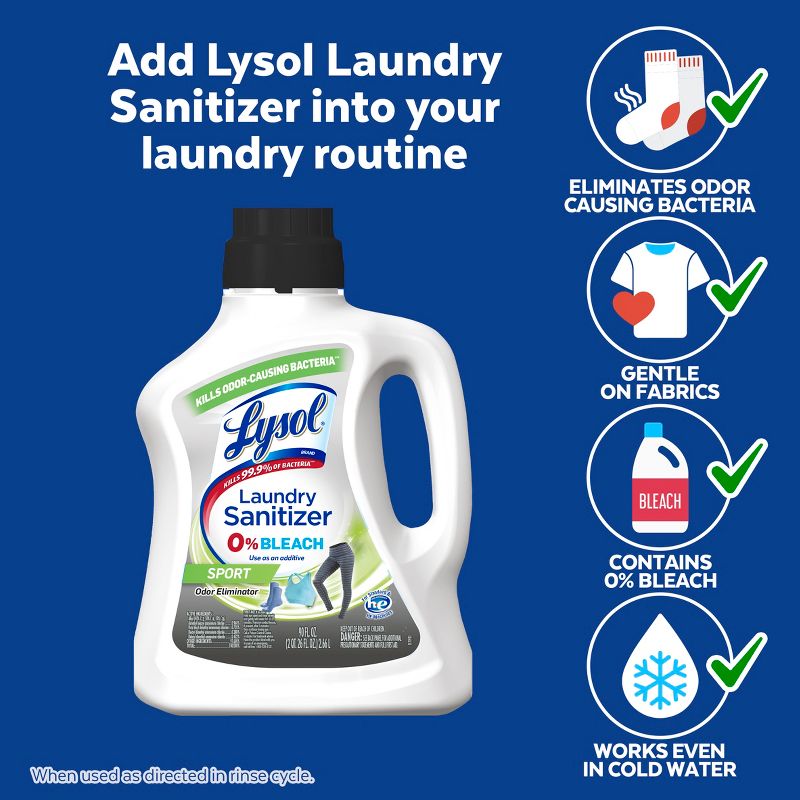 Lysol Laundry Sanitizer Sport 0% Bleach, 6 of 13