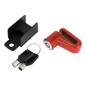 Unique Bargains Bicycle Lock Portable Ring Anti-Theft Bike Lock Motorcycle Wheel Disk Lock Red - 1 of 4