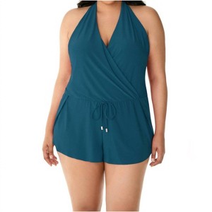 Women's Plus Size Bianca Swim Romper One Piece Swimsuit - Magicsuit - 1 of 3