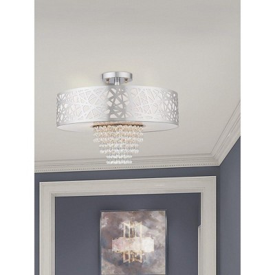 Allendale 4-Light Polished Chrome Crystal Semi-Flush Mount