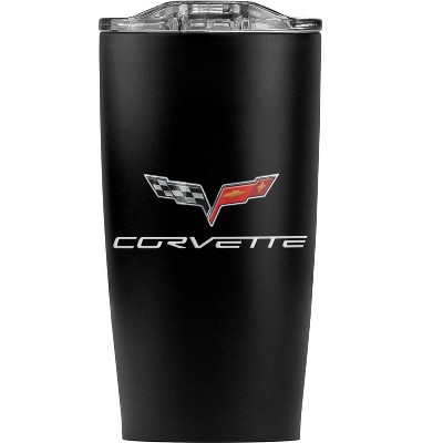 Chevy Chevy 2005 Corvette Emblem With Text Steel Tumbler 20oz Coffee Travel Mug