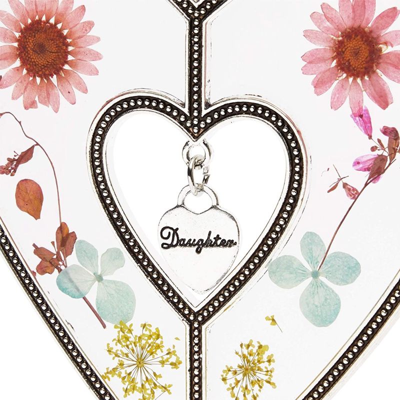 Okuna Outpost Heart Suncatcher for Window with Pressed Flowers (4.5 x 8.25 Inches), 2 of 7