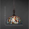 Toltec Lighting Elegante 1 - Light Pendant in  Dark Granite with 16" Blue Mosaic Art Glass Shade - 2 of 2