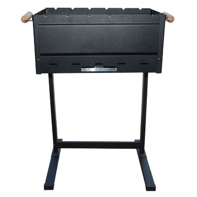 BergHOFF Steel Portable Folding Charcoal Barbeque 24.75" x 17.75" x 30.9", Black