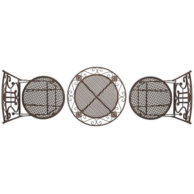 Semly Unearthed Rust 3-Piece Iron Outdoor Bistro Set