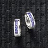 Ross-Simons 0.60 ct. t.w. Tanzanite Huggie Hoop Earrings in Sterling Silver - 3 of 4