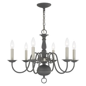 Livex Lighting Williamsburgh 6 - Light Chandelier in  Scandinavian Gray - 1 of 2
