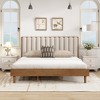 Whisen Sturdy Queen Size Wood Bed with Premium Fabric Headboard, Reinforced Slats for Quiet & Durable Sleep - 3 of 4