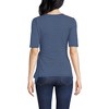 Lands' End Women's Elbow Sleeve Lightweight Jersey Side Tie Blouse - 2 of 4