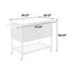 Outdoor Wicker Bar Cart, Patio Wine Serving Cart with Stainless Steel Top, Beverage Bar Prep Table with Storage & Wheel for Backyard Poolside Garden - 3 of 4