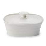 Portmeirion Sophie Conran White Covered Butter Dish,6 inch x 4.75 inch