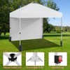 10x10 Pop Up Canopy Tent, Instant Easy Setup Sun Shelter with 1 Sidewall, Vented Roof, Roller Carry Bag, 4 Sandbags, Outdoor Shade - 2 of 4