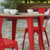 Merrick Lane Indoor/Outdoor Dining Table, 30" Round All Weather Poly Resin Top with Steel Base - 4 of 4