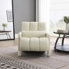 Lyngins Modern Upholstered Accent Chair, Small Space Linen Sofa Chair, Comfy Armchair with a Pillow, Reading Chair for Living Room, Bedroom, Office - 2 of 4
