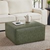 OUTSUPPLY PU Leather Storage Ottoman, Modern Square Footrest, Versatile Coffee Table, Extra Seating for Living Room - 3 of 4