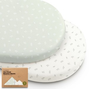 KeaBabies Bassinet Sheet for Baby Girls, Boys, 2-Pack Isla Fitted Bassinet Sheets, Bassinet Mattress Sheets - 1 of 4