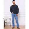 INSPIRE CHIC Men's Long Sleeve Quarter Zip Mock Neck Knitted Polo Sweater - 2 of 4