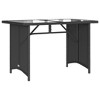 vidaXL Patio Table with Glass Top Black 43.3"x26.8"x27.6" Poly Rattan - 2 of 4