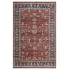 Red Beige And Blue Oriental Area Rug With Fringe - 4 of 4