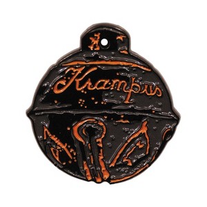 Trick or Treat Studios Adult Krampus Bell Ornament Enamel Painted Lapel Pin - Black - 1 of 1