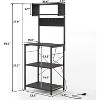 Acekool 4-Tier Bakers Rack with Power Outlets, Kitchen Microwave Stand, Storage Organizer, Shelf with Hooks, Coffee Bar Rack - 2 of 4