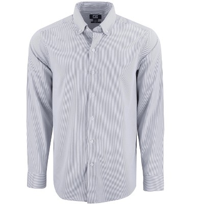 Cutter & Buck Skyline Epic Confidence Recycled Pinstripe Mens Long Sleeve Dress Shirt