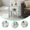 Lirago 2-Layer Tempered Glass Sofa Table-Transparent Multi-Purpose Side Table for Living Room Office and Outdoor 15.8"Dx 19.72"Lx17.72"H - 4 of 4