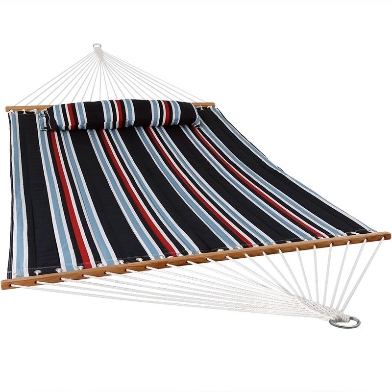 Sunnydaze Two-Person Quilted Fabric Hammock with Spreader Bars - 450 lb Weight Capacity, 1 of 24