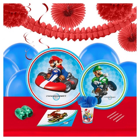 Mario Kart Wii 16 Guest Party Pk With Decoration Kit Target